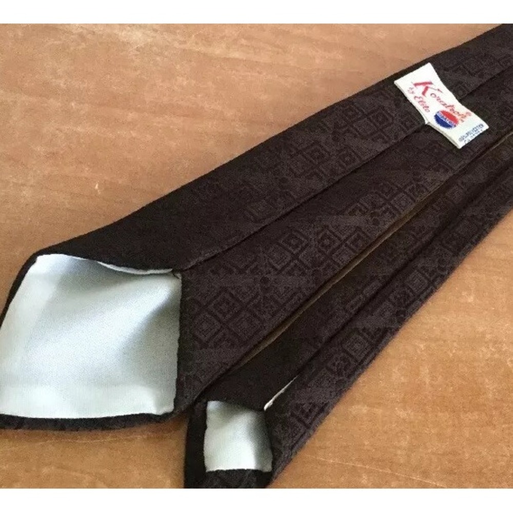 Vintage Koratron by Elite Mens Brown Textured Patterned Necktie 53 Inch Retro